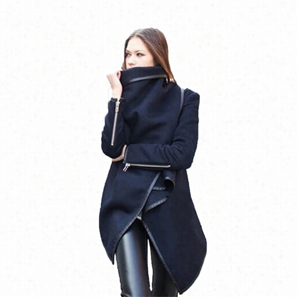 New Women 's Boyfriend Style Wool Longtrench Warm Slim Jacket Coats Overcoat Outwear