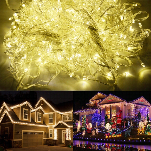 100m 600 Led Warm White Lights Decorative Wedding Fairy Chhristmas Tree Party Twinkle String Ligghting Eu