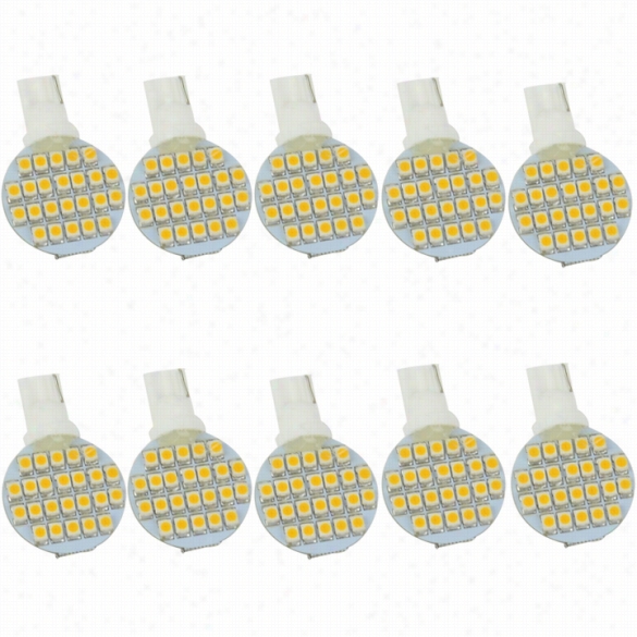 10pcs T10-smd3528 3v W5w 14 7192 24led Warm Whit Landsxaping Light Lamp Bulb