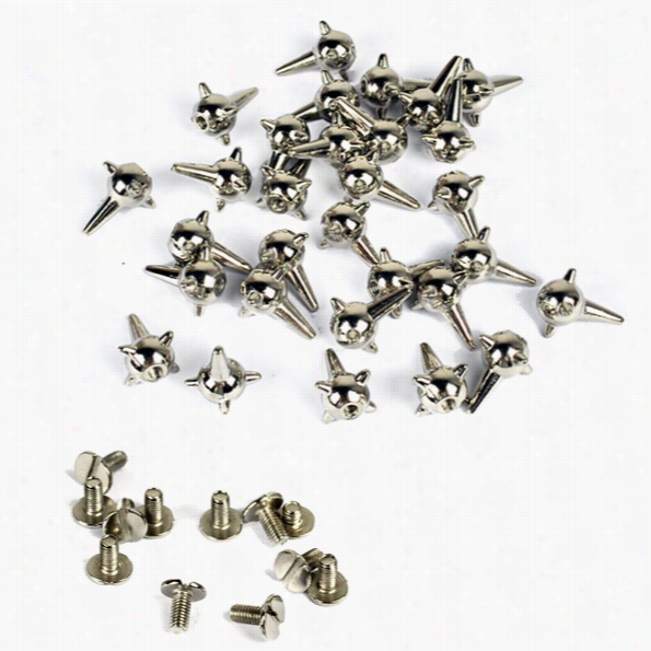 30pcs Silver Metal Bullet Stud Rivet Spikes Belt Leathercraft Accessories