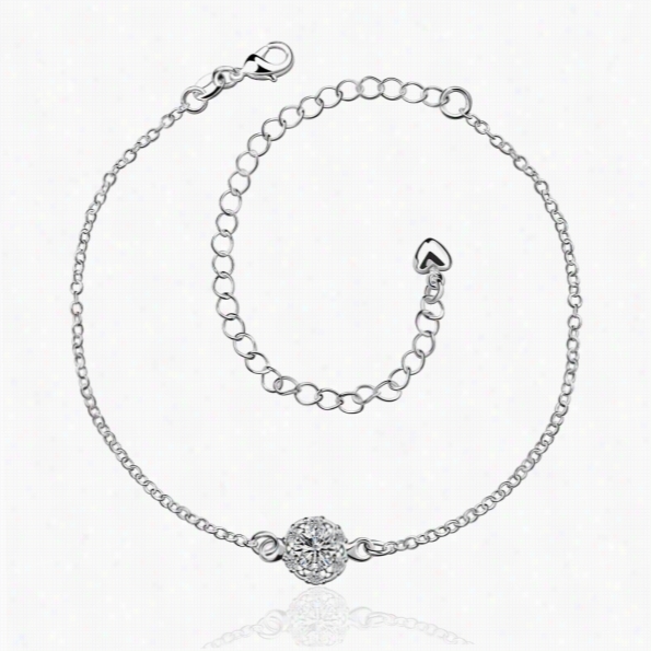 A033-afree Shipping  New Design Largd Stock Delicate Handmade Cheap Silver Plated Anklet Bulk Sale