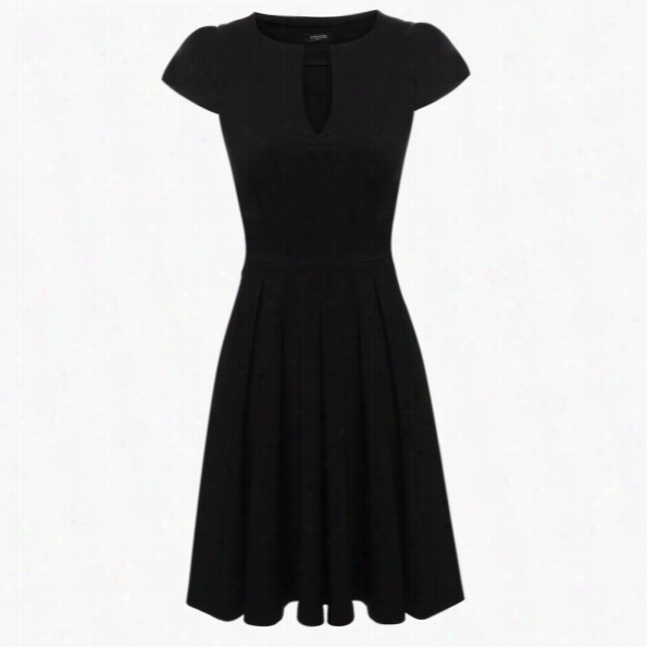 Acevog Women Retro 1950's Vinage Style Short Sleebe Deep V Neck Bodycon Dress