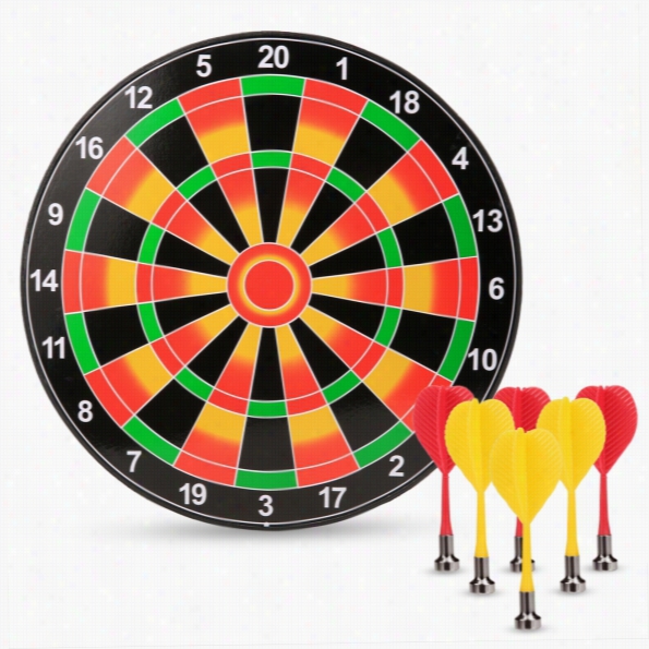 Arshiner Children's Safety Magndtic Dart Board Set With 6pcs Flexible Magnetic Darts