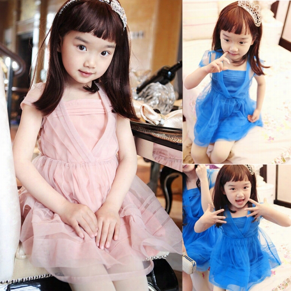 Children Kids Girl's 2pcs Dress Set Cute Ca Sleeve Solid Mini Dress