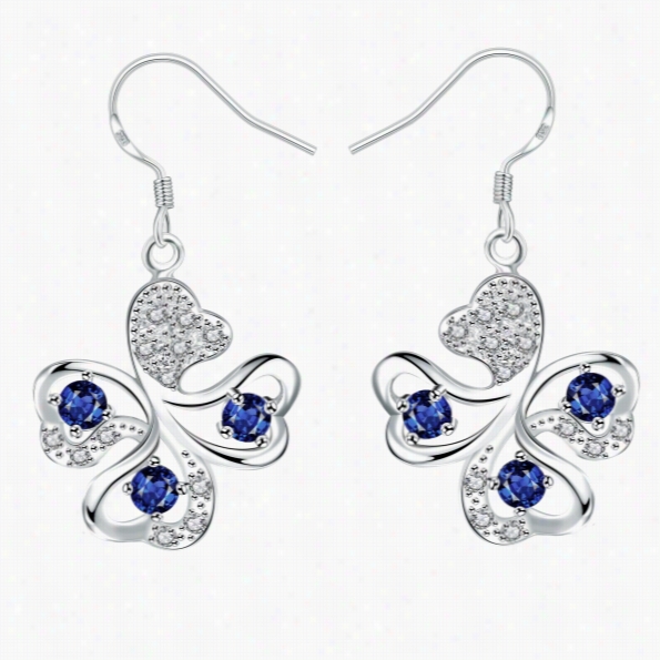 E016-a Ashion New Style 925 Silver Plated Earrings Jewelry Free Shipping