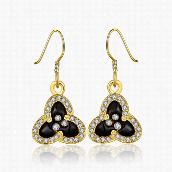 E1045-b Whoesale Nickle Free Antiallergic White Real Gold Plated Earrings For Women New Fashion Jewelry