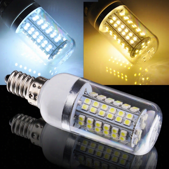 E14 Smd3528 80led Corn Light Cold White"warm White Transparen Tcover Bulb Lamp 200v-240v"4w