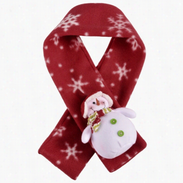 Fashion Cute Kids Girls Christmas Snowflake Print Snowman Warm Scarf