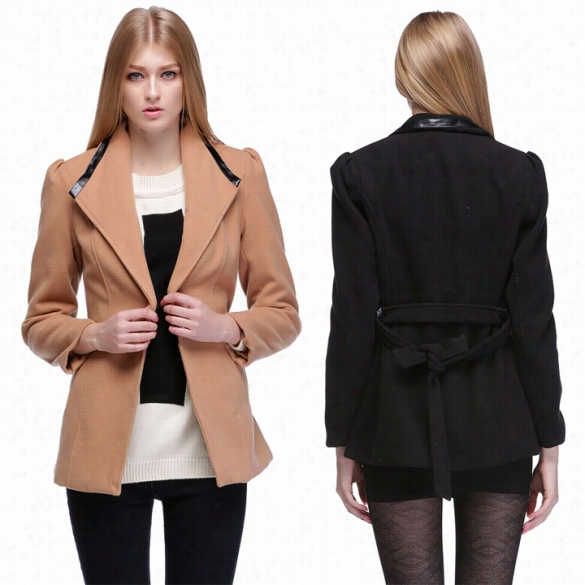 Fashion Slim Fit Spacious Lapel Women's Winter Fall Long Coat Jacket Fashion Women Jacket