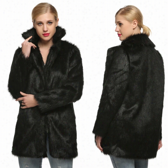 Finejo Women Sexy Lady Winter Coat Jacket Fauux Fur Warm Long Sleevee Parka Overcoat Outerwear