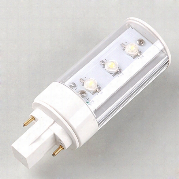 G24 3w 3 Leds Ac 85v-255v Light Bulb  Lamp Cold White 6500k-7000k Energy Saving