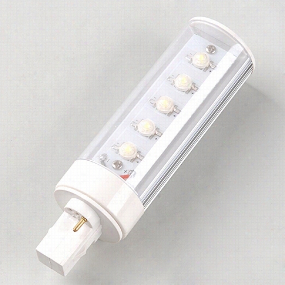 G24 5w Ac 85v-255v 5 Lleds Light  Bulb Lamp Energy Saving Cold White 6500k-7000k