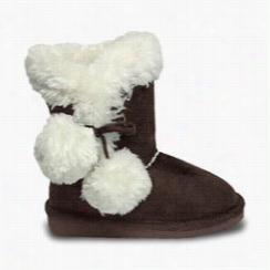 Girls' Siee Tie Microfiber Boots - Chocolate