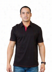 Golf Shirt With Dress - Black/red