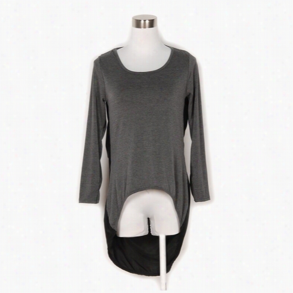 Hot Stylish Womens Unique Sexy Back Jag Casual Dark Grey Lonb Sleeves Louse Tops