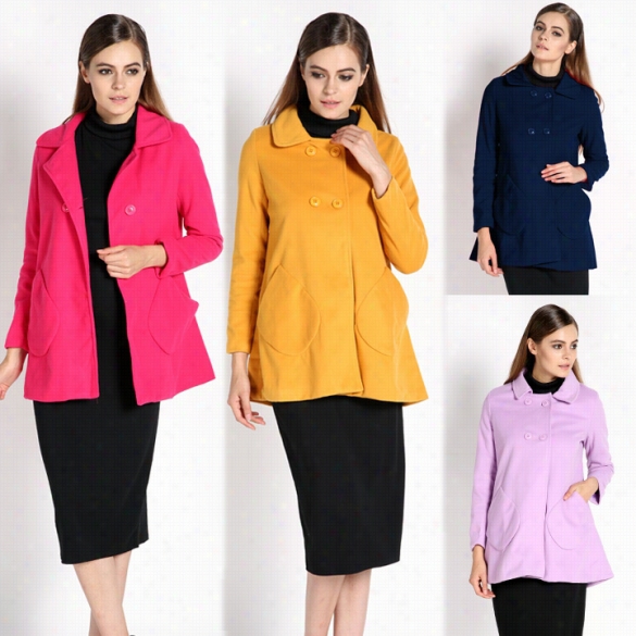 Newf Ashion Long Coat Korean Upper Garment Women Candy Colors Coat