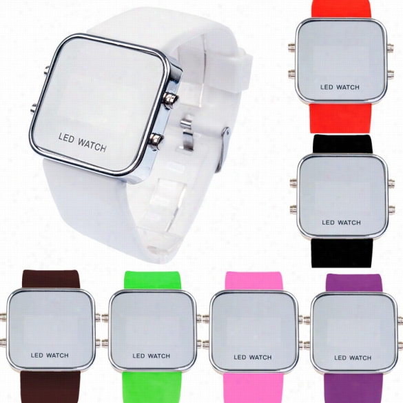 New Fashi On Unisex Led Display Silex Waterproof Analog Wrstwatch