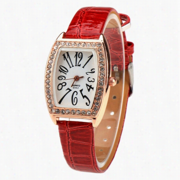 New Fashion Women Casual Rhinestone Watc Rrectangle Wrustwatch Quarts  Watch