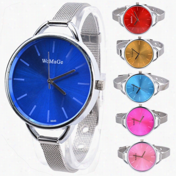 Novel Fashion Women's Casual Minimalist Stainless Steel Sstrap Wrist Watch