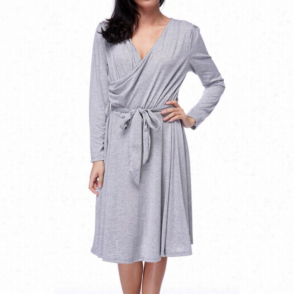 New Fashi On Women's Elegant Slim Esxy Long Sleeve Evening Party Dress