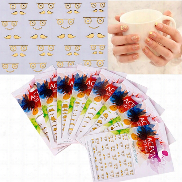 New Fashion Women's Professional 3d Nail Art Care Seal Fingernail Wraps Stickers