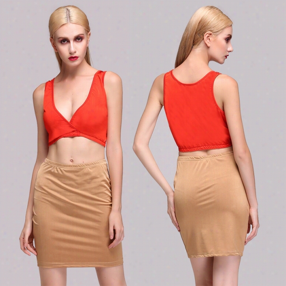 New Fashion Women' S Sleeveless Sexy Slim Two-piece Set Bodycon Tank + Skirt Set Dress