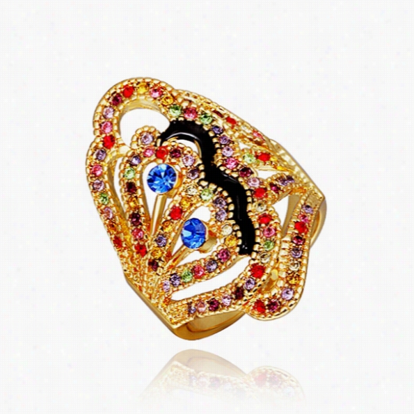 R289 Wholesalehigh Quailtynickle Free Antiallergicnewfashion Jewelry 18k Real Gold Platedring For Women Free Shipping