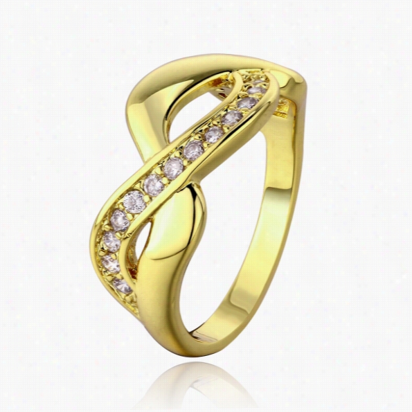 R667-a-8 Wholesale High Quality Nickle Free Antiallergic New Fashion Jewelry 18k Gold Platedring