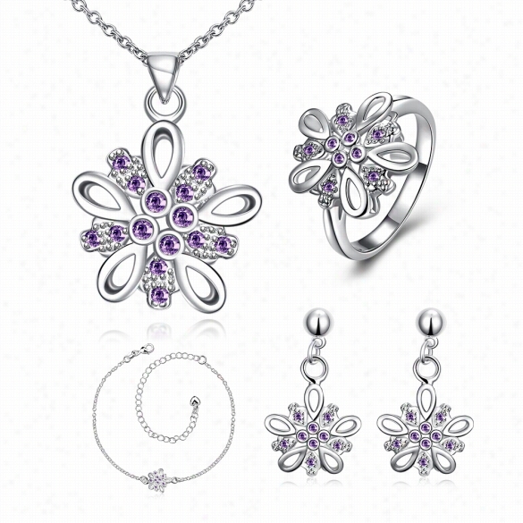 S004-a Fashion Popular 925 Silver Plated Jewelry Sets For Sale Free Shipping