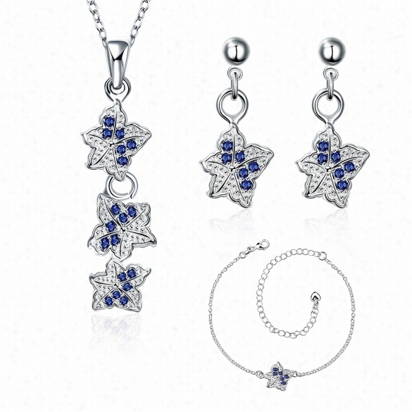 S029-a Fashion Popu Lar 925 Silver  Plated Jewelry Sets For Sale Free Shippinng