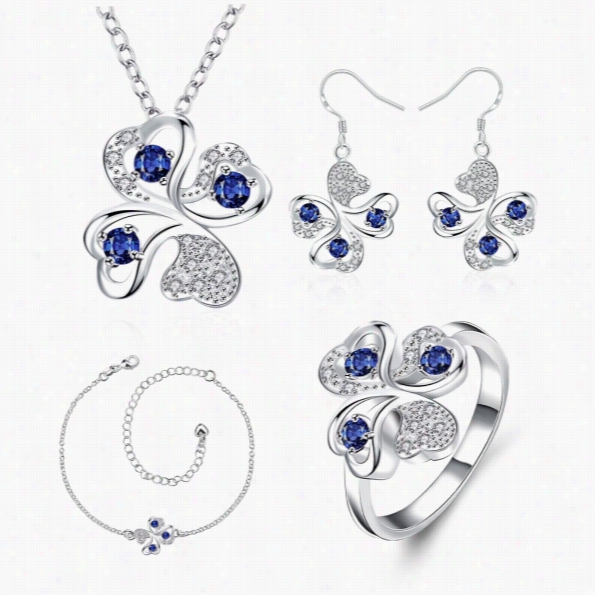 S0034-a Fashiion Popular 925 Silver Plated Jewelry Sets For Salw Gratuitous Shipping