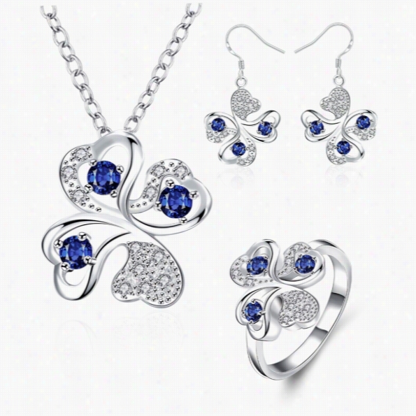 S035-a Fashion Ppoular 925 Silver Plated Jewelry Sets For Sale Independent Shipping