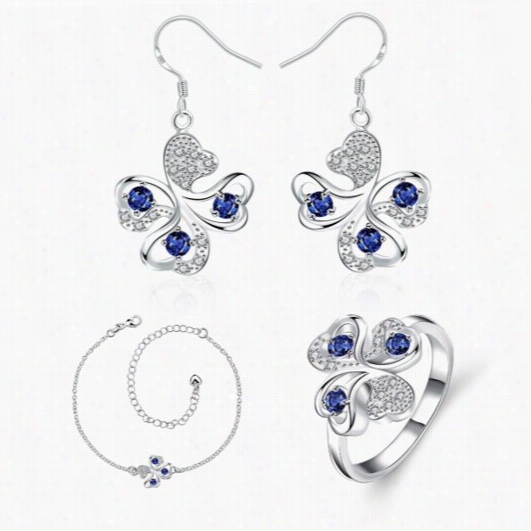 S041-a Fashion Popular 925 Silver Plated Jewelry Sets For Sale Free Shipping