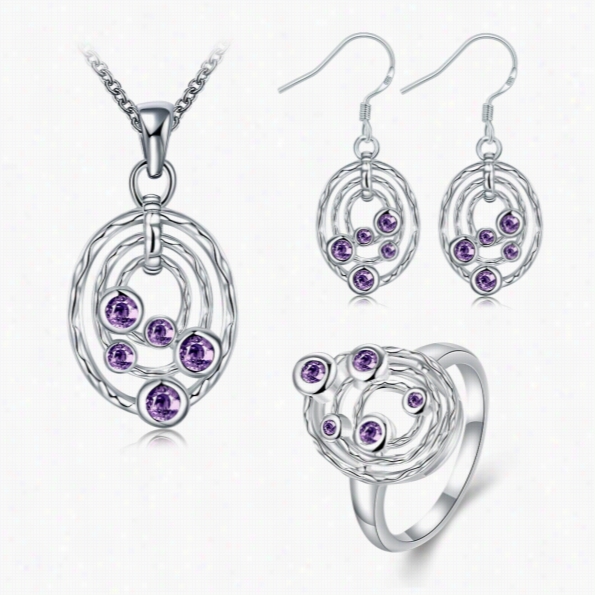 S049-a Fashionp Opular 925  Silver Plated Jewelry Sets F Or Sale Free Shipping