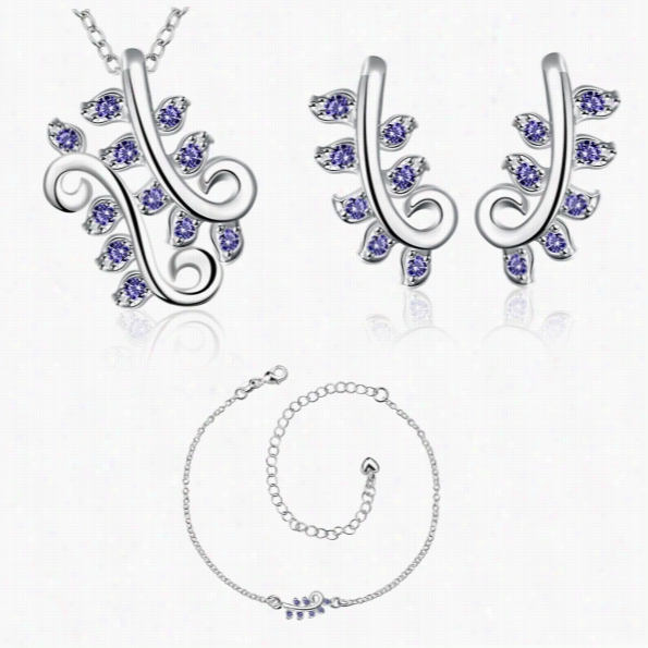 S064-a Fashion Popular 925 Silver Plated Jewelry Sets For Sale Fere Shippping