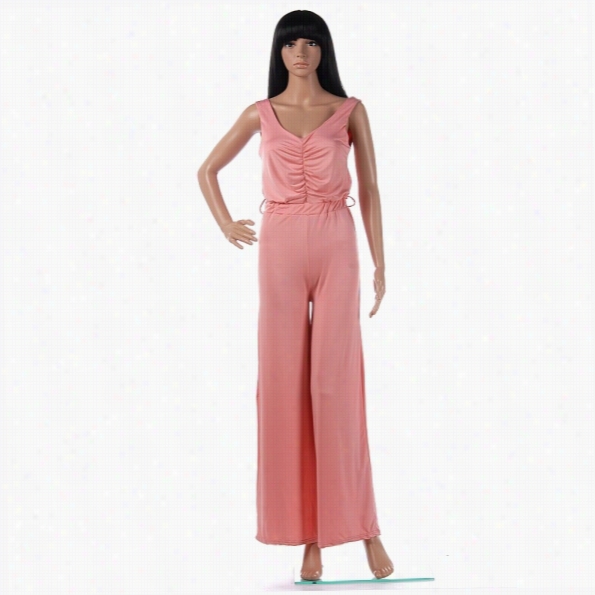 Sexy Charm Llady Omen Sleevelses Low-cut Casual  Wide-leg Jumpsuit Romper