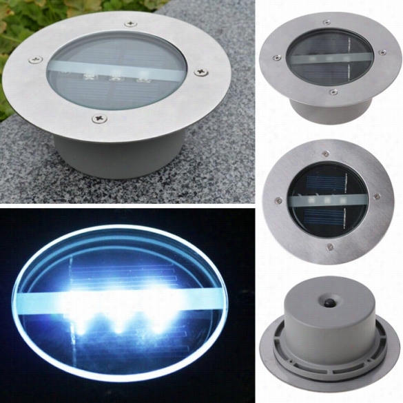 Solar Poweredstainless Steel Underground 3 Led Outdoor Garden Path Window Lamp