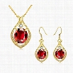 S104-C Fashion 18K Environmental Alloy Anti Allergy Zircon Jewelry Set