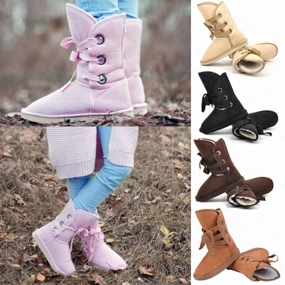 Winter Women Faux Fur Sno Wboot Man-made Ankle Buckle Bikeer Boots Shoes Size37-40 5col Ors