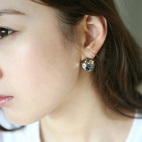 Women Ladies Vintage Style Cute Rhinestone Imitation Cyrsal Admix  Earrings Ear Stud