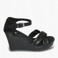 Women's Kaymann 4-inch Sandal Wedges - Black Crocodiel