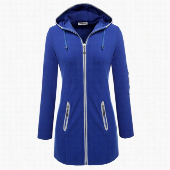 Zeagoo Women Fashion Casual Hooded Collar Long Sleeve Full Zipp Sport Hoodie Sweatshirts