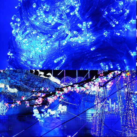100m 00 Led Blue Lights Decorative Wedding Fairy Christmas Tree Party Twinkle String Lighting Eu