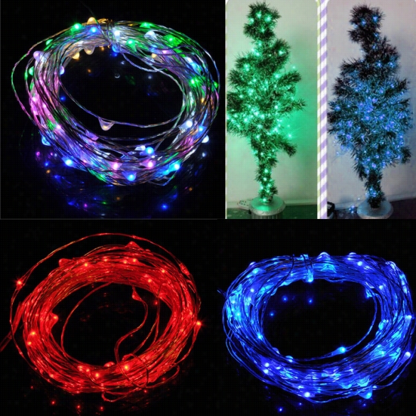 10m 33ft 100 Leds  Starry Coppper Wire Warm White Led Light+ac"dc Power Su Pply Xmas