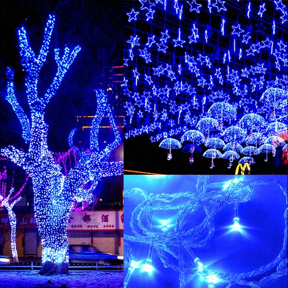 50m 300 Led Blue Lights Decorative Weddng Fairy Christmas Tree Party Twinkle String Lighting Eu