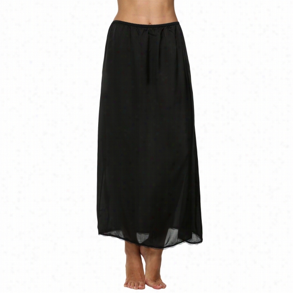 Avidlove Women Satin Solid Lace Trim Mwxi Half Slip Underskirt Slip Skirt