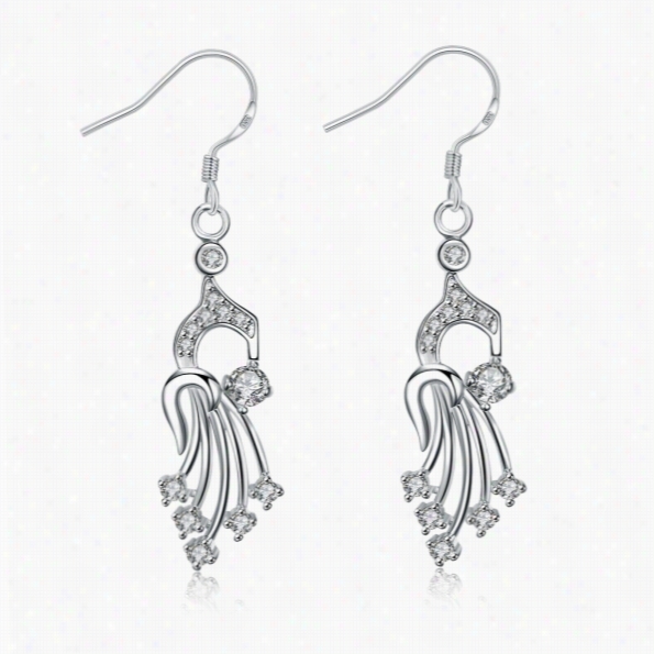 E002 Fashion New Style 925 Silver Plated Earrings Jewelry Free Shiipping