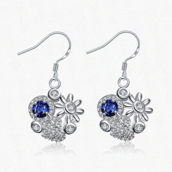 E024-a Afshionn Ew Style 925 Silver Plated Earrings Jewelry Prodigal Shipping