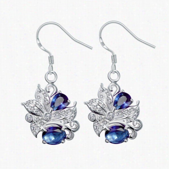 E025-a Afshion Ne Style 925 Silver Plated Earrings Jewelry Free Shipping