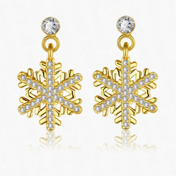 E1033-a Wholesale Nickle Free Antiallergic White Real Gold Plated Earrings Fo R Women New Adapt Jewelry